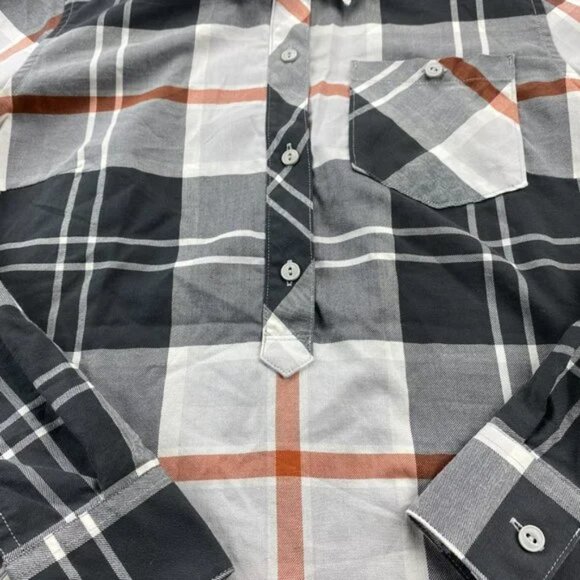 Patagonia Shirt Women Adult Medium M Gray Plaid 1/2 Half Button Up Long Sleeve - Picture 6 of 15